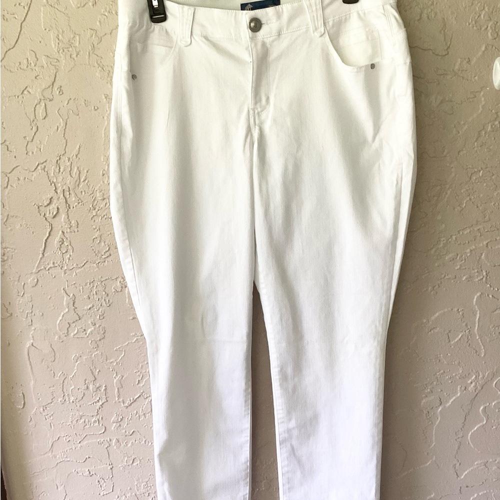 Democracy Jeans “Ab”solution Denim White Stretch Classic 5 Pocket Logo - Picture 4 of 16
